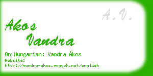 akos vandra business card