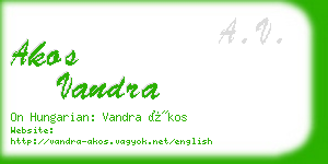 akos vandra business card